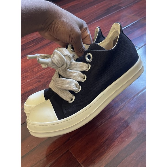 Rick Owens Other - Rick Owens DRKSHDW Temple Jumbo Lace Low Canvas Ramones Black IT 42 / US 9 RARE!
